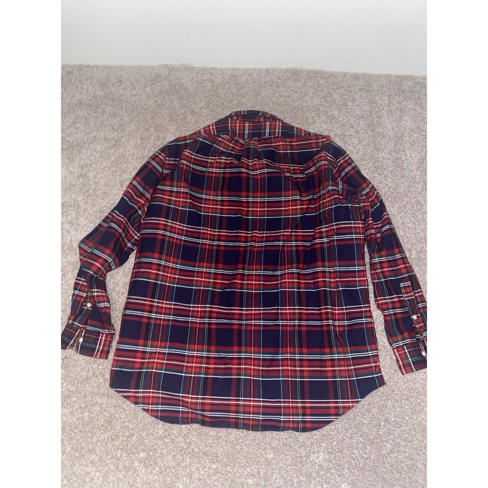 Polo Ralph Lauren Shirt Mens L Cotton Classic Fit Christmas Plaid Golf Logo - Picture 8 of 8